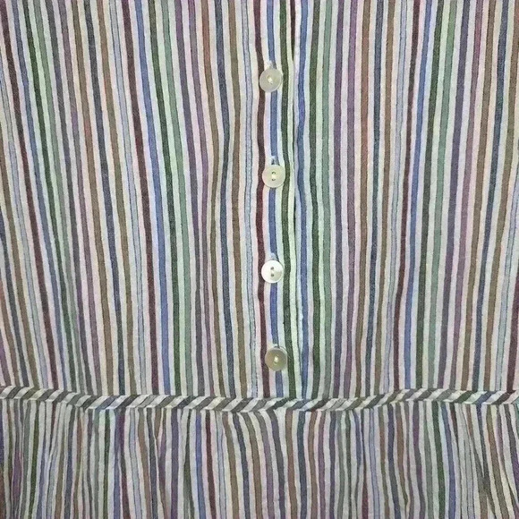 Madewell Striped Crewneck Button Front Tiered Mini Dress Size Medium - Picture 7 of 11